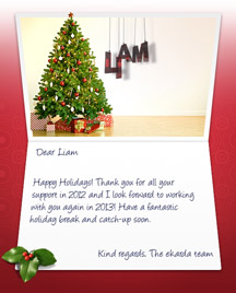Image of Business Christmas Holidays eCard with White Wall
